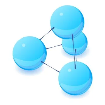 Interaction molecule icon, isometric 3d style Stock Illustration