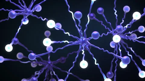 Interaction of neurons in neural network: information transfer Stock Footage 323115755