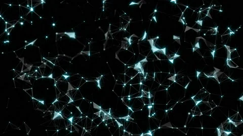 Interaction of particles. Magical glow. The starry sky. Depth of field. Social Stock Footage 91838640
