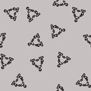 Interaction people line vector seamless pattern イラスト素材