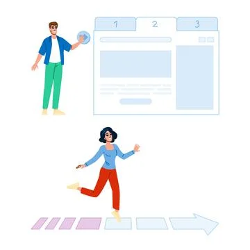 Interaction progressive disclosure website vector 스톡 일러스트