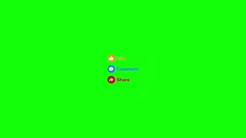 Interaction Social Media Button Animation Green Screen Video Editing Promotion Stock Footage 345602535