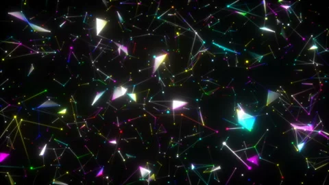 Interaction of structures of different color and form.Social network connections Stock Footage 97510679