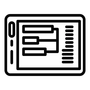 Interaction tablet icon, outline style Stock Illustration
