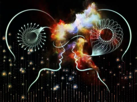 Interaction of Thoughts Stock Illustration