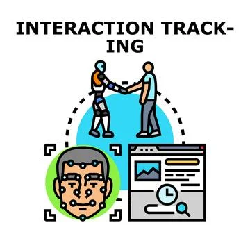 Interaction tracking concept with artificial intelligence and human collabo.. イラスト素材