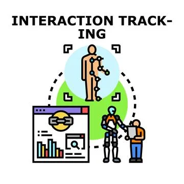 Interaction tracking digital data analysis concept Stock Illustration