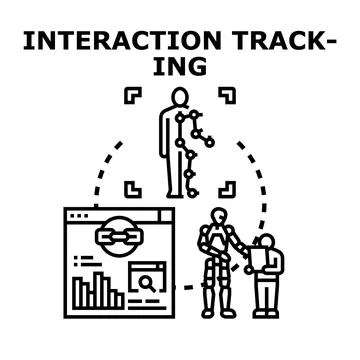 Interaction tracking digital data analysis concept Stock Illustration