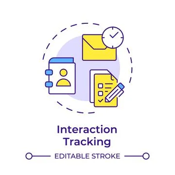 Interaction tracking multi color concept icon Stock Illustration