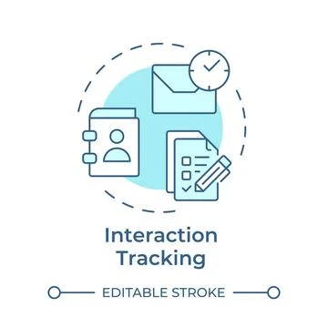 Interaction tracking soft blue concept icon Stock Illustration