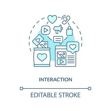 Interaction turquoise concept icon Stock Illustration