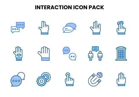 Interaction Two Colour Design Icons Pack Illustrazione stock