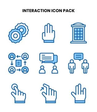 Interaction Two Colour Graphics Icons Pack イラスト素材