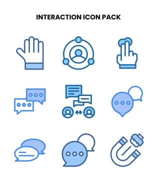 Interaction Two Colour Set Icons Pack 스톡 일러스트