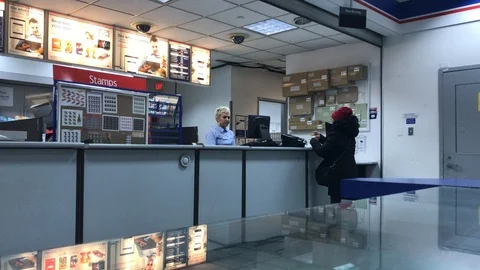 Interaction in a US Postal Service branch Stock Footage 104227746