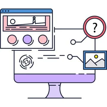 Interaction user design and tool flat vector icon イラスト素材