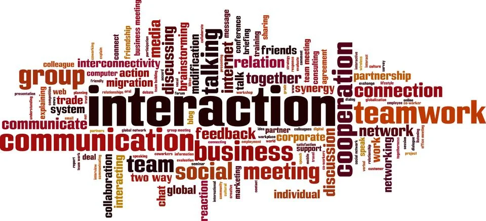 Interaction word cloud Stock Illustration