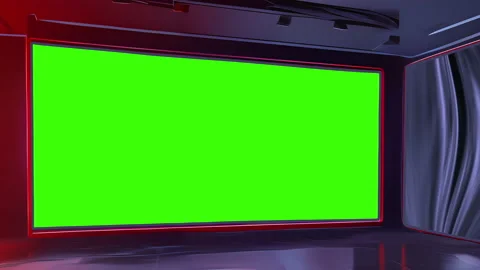 Interactive 3D Virtual Set for Dynamic News Reporting Stock Footage 233885274