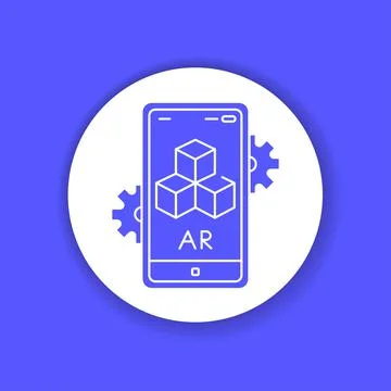 Interactive 3D visualization platform color glyph icon. Pictogram for web pag 스톡 일러스트