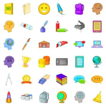 Interactive access icons set, cartoon style Stock Illustration