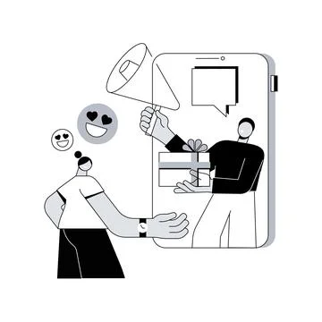 Interactive advertising abstract concept vector illustration. Stock Illustration