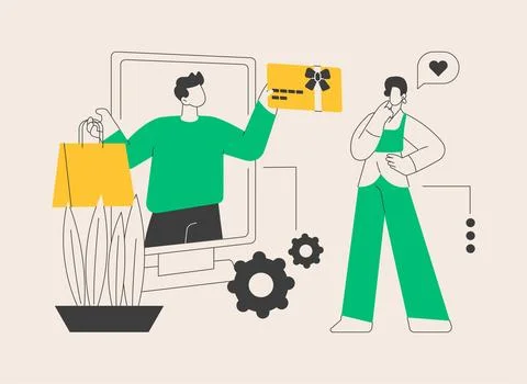 Interactive advertising abstract concept vector illustration. イラスト素材