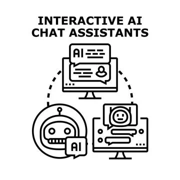 Interactive ai chat assistants concept vector Stock Illustration