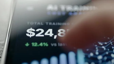 Interactive AI training expense dashboard overview Stock Photos
