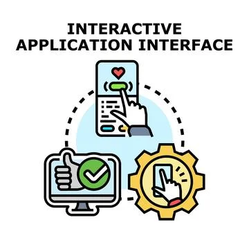 Interactive application interface user experience concept Stock Illustration