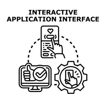 Interactive application interface user experience concept Stock Illustration