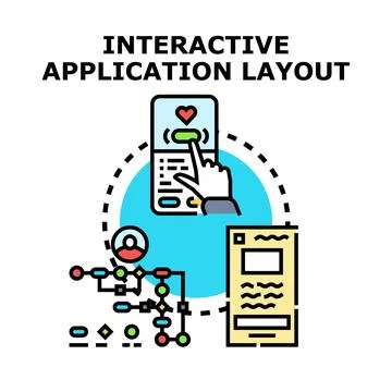 Interactive application layout process for digital products イラスト素材