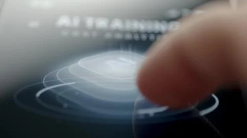 Interactive artificial intelligence cost platform visualization Stock Photos