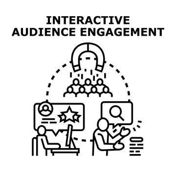 Interactive audience engagement attracting new customers online Stock Illustration