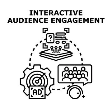 Interactive audience engagement managing online marketing strategy Stock Illustration