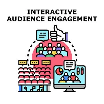 Interactive audience engagement in online and offline events Stock Illustration