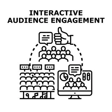Interactive audience engagement in online and offline events Stock Illustration