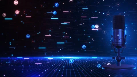 Interactive Audio Platform and Voice Content Technology Background 스톡 동영상 342640455