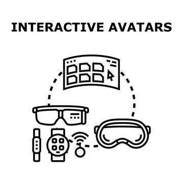 Interactive avatars concept for immersive digital experiences Stock Illustration