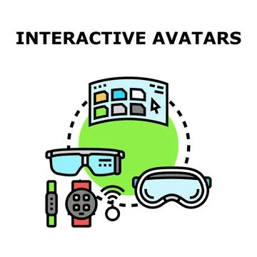 Interactive avatars concept for immersive digital experiences Stock Illustration