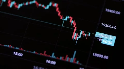 An interactive bitcoin versus dollar chart showing a new record for cryptocur Stock Footage 143922525