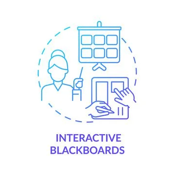 Interactive blackboards blue gradient concept icon イラスト素材