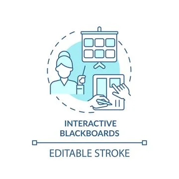 Interactive blackboards turquoise concept icon Illustrazione stock
