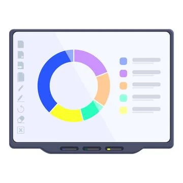 Interactive board icon cartoon vector. Smart digital display Stock Illustration