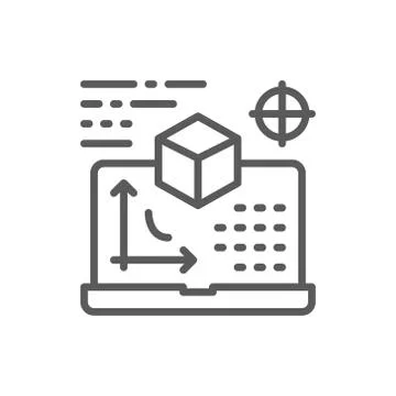 Interactive board, presentation, project line icon. Stock Illustration