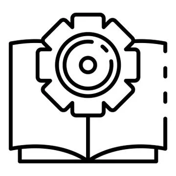 Interactive book learning icon, outline style Stock Illustration