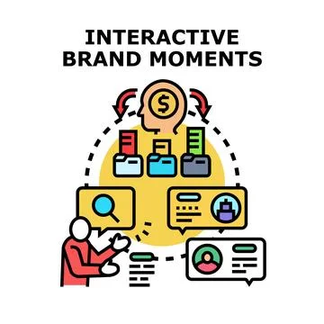 Interactive brand moments creating customer experience value Stock Illustration