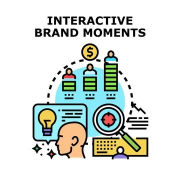 Interactive brand moments maximizing customer engagement Stock Illustration