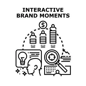 Interactive brand moments maximizing customer engagement Stock Illustration