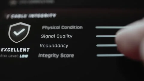 Interactive cable integrity panel displays an excellent assessment Stock Footage 342481907