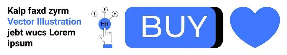 Interactive Call-to-Action Button with Heart Icon and Pointer Illustration .. Illustrazione stock